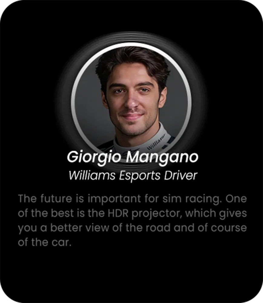 The future is important for sim racing. One of the best is the HDR projector, which gives you a better view of the road and of course of the car.